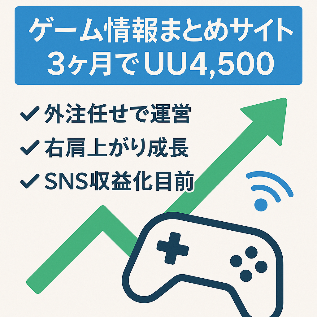 【立ち上げ3ヶ月でUU4,500到達】SEO/SNS/RSSで安定集客できているゲーム情報まとめサイト
