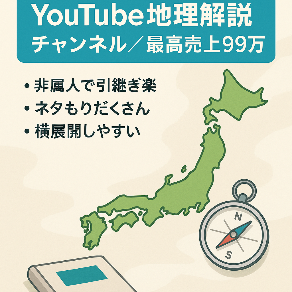 【最高売上99万】非属人・日本地理系・ゆっくり解説・人気ジャンル・マニュアルあり