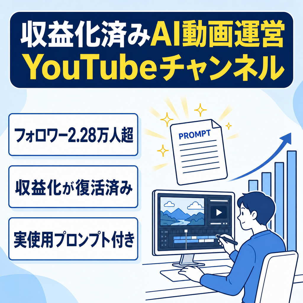 【YouTube収益化済み】22,800フォロワー｜AI動画運営ノウハウ・プロンプト付き