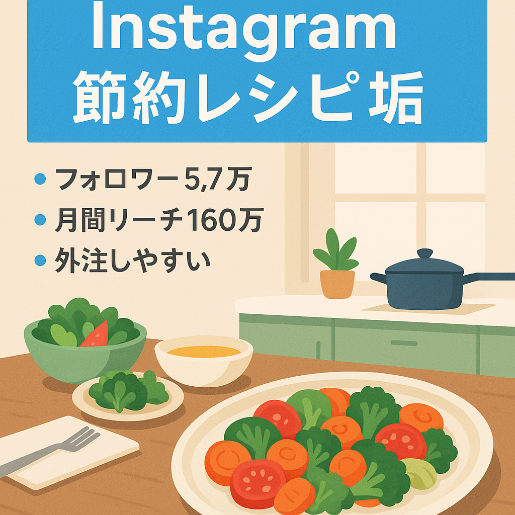 Instagram節約×レシピ系リポストアカウント（月間リーチ160万・フォロワー5.7万）