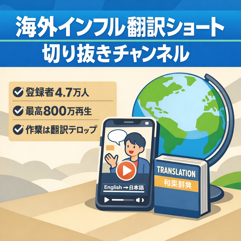 切り抜き：【登録者4.7万人】海外インフルエンサー翻訳ショート｜動画作成30分未満！