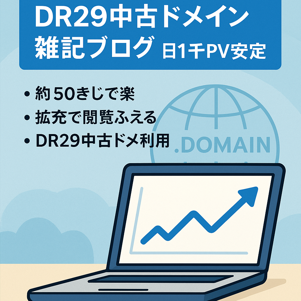 【安定して1日1,000PV〜】DR29の中古ドメインを使用した雑記ブログ