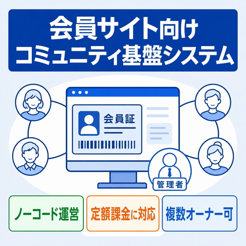 【システム売却】会員サイトに必要な機能を全て搭載したコミュニティプラットフォーム（スクールやエンタメの会員サイト等）