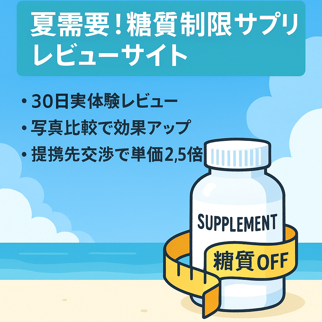 【夏に向けて売上ピーク】糖質制限サプリメントのレビューサイト
