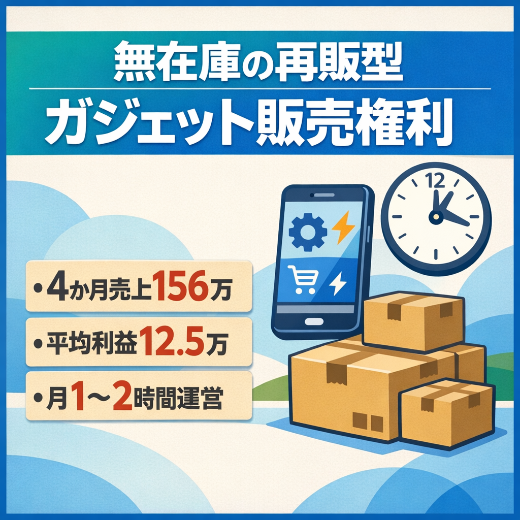 【月平均利益12.5万円】無在庫で回せる再販型ガジェット販売権利案件