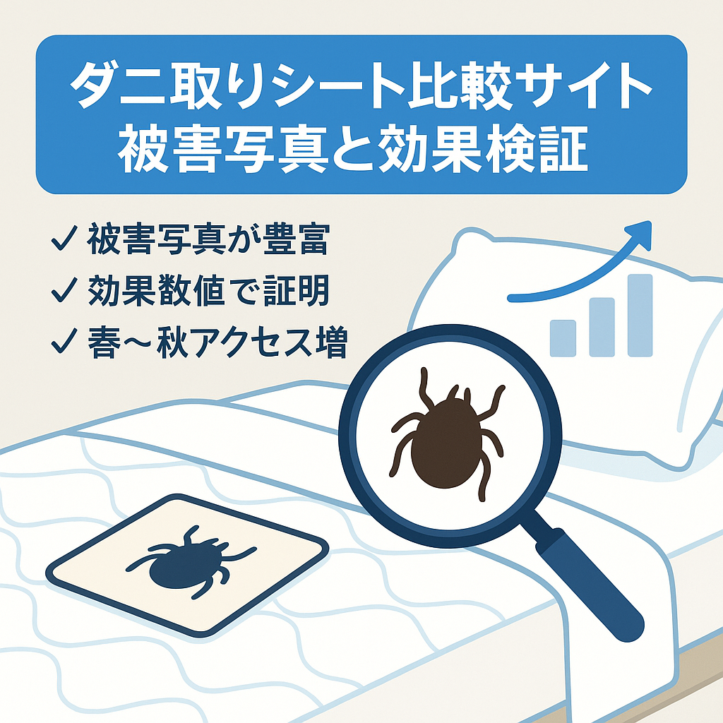 最高月10万【ダニ取りシート比較サイト】被害写真とダニ捕獲効果を数字で証明