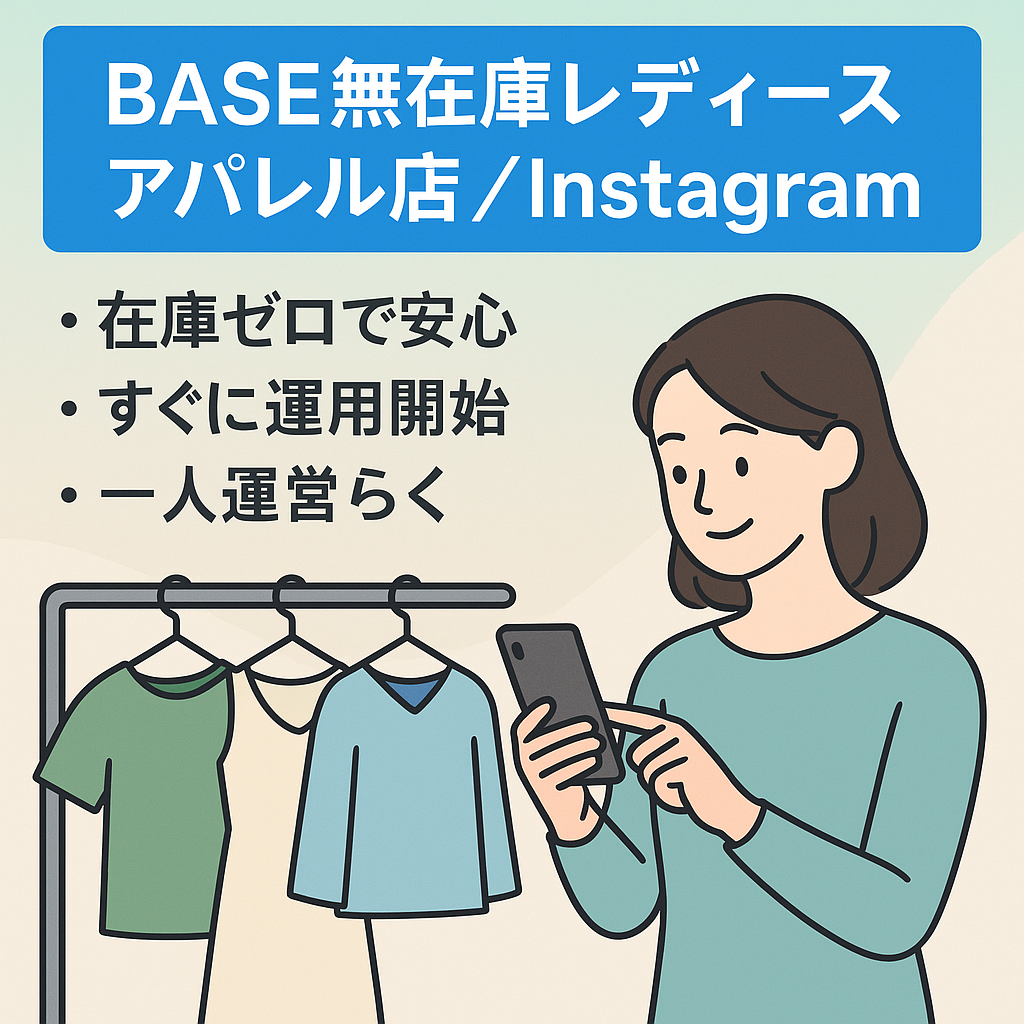【すぐに運用可能】BASEレディースアパレル無在庫ネットショップ＆Instagramアカウント