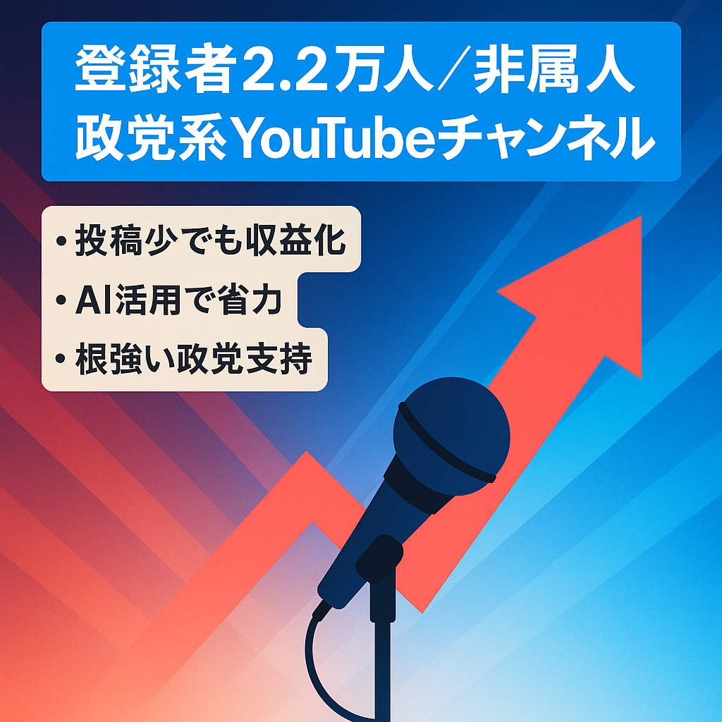 【登録者2.2万人】非属人の新興政党系YouTubeチャンネル【AI活用】