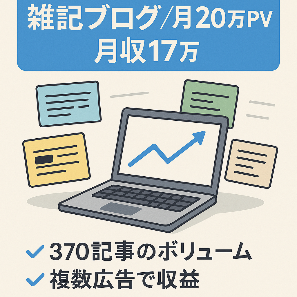 雑記ブログ月間200,000PV以上を推移し半年間の平均月収17万円。