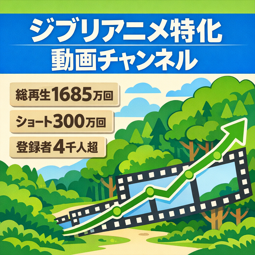 【総視聴回数1685万！！】ジブリアニメ特化チャンネル　登録者4000人以上で登録者やコメント増加中