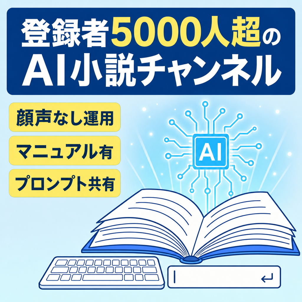 【収益化済み・マニュアルあり・登録者5000人超え】AI小説系チャンネル