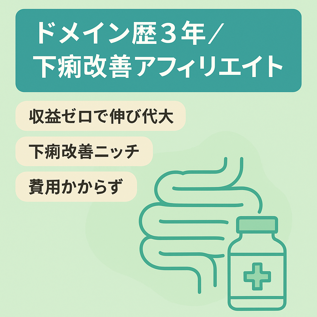 【ドメイン歴3年】収益ゼロの健康系(下痢体質改善サプリ)アフィリエイトサイト