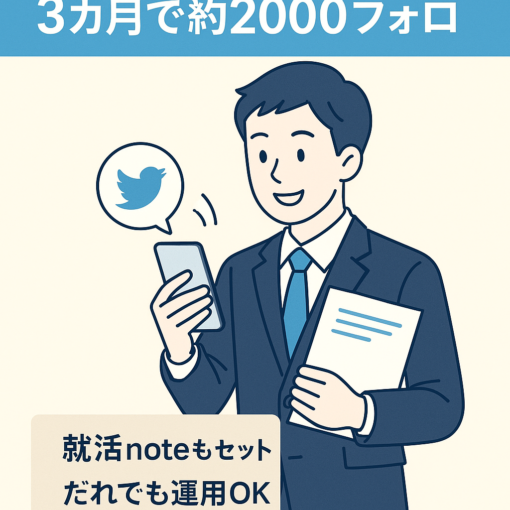 【Ｘ（旧Twitter）運用3カ月でフォロワー約2,000人　就活支援系】