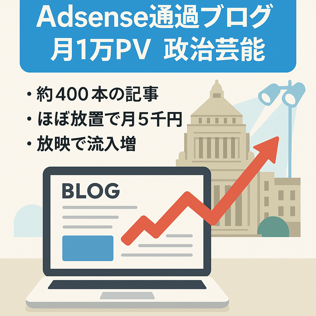 【Adsense通過】月間1万pv 政治と芸能ネタメインのブログ