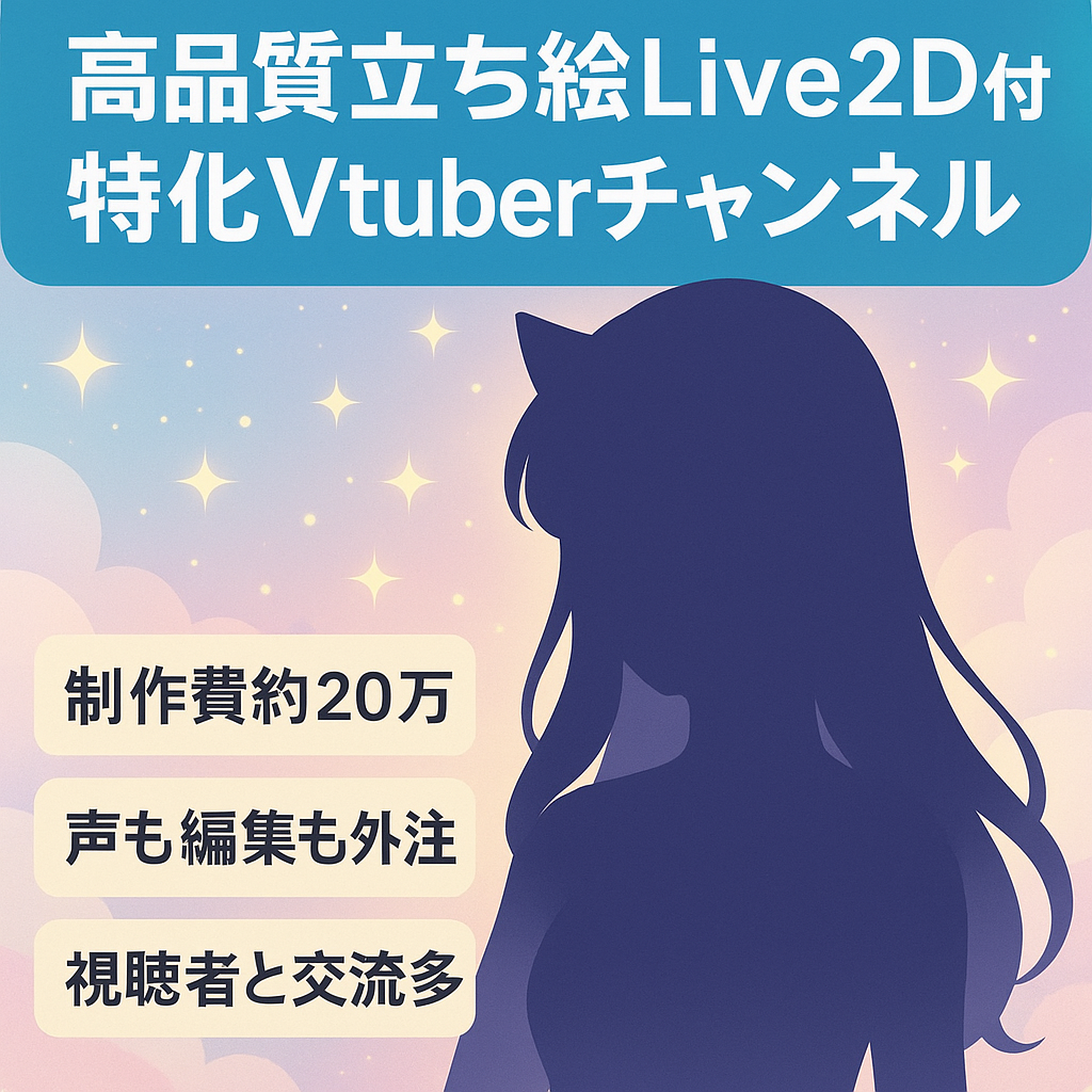 【超高品質の立ち絵、LIVE2Dモデル付き】あるジャンルに特化した外注型Vtuberチャンネル