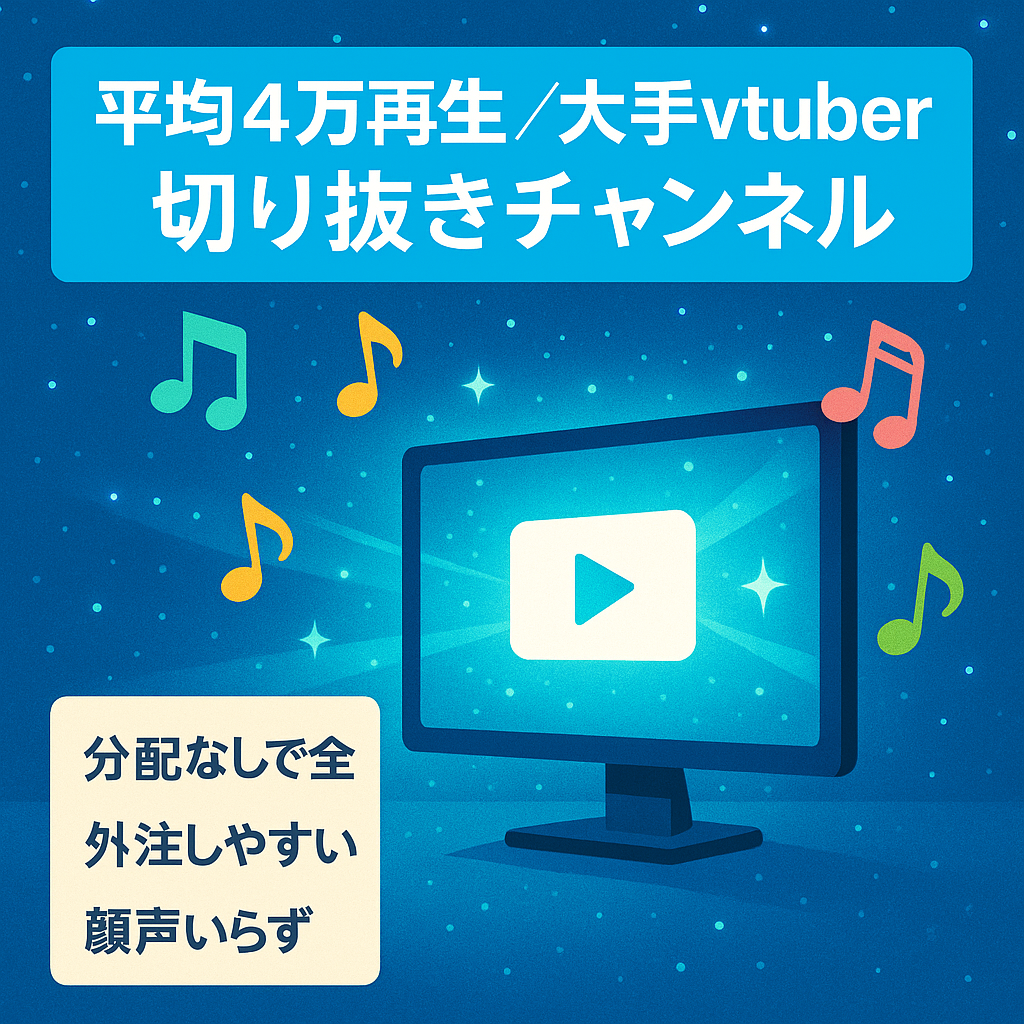 【7月まで値下げ相談可】平均4万再生回数大手事務所のvtuber切り抜きチャンネル