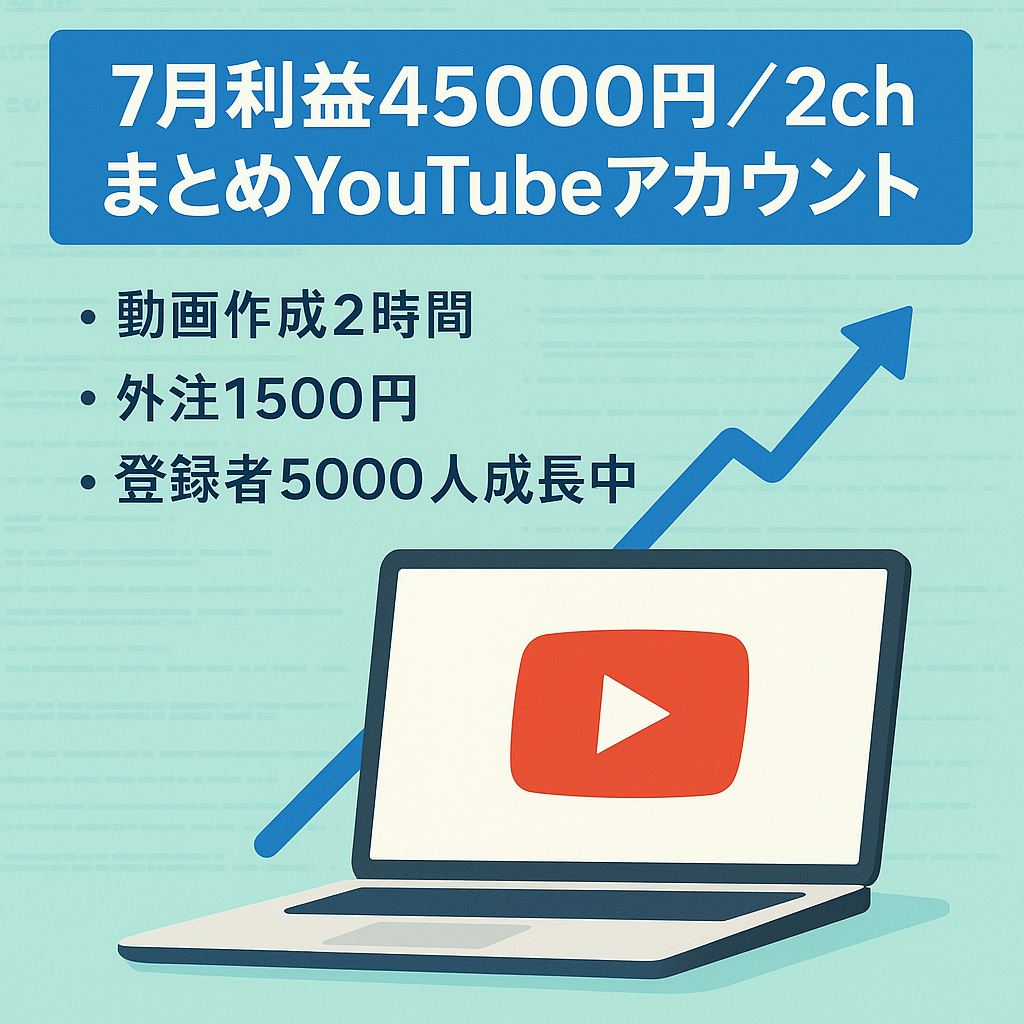 【YouTube・7月利益45000円】2chまとめ系･1動画2時間程度でサクッと作れる