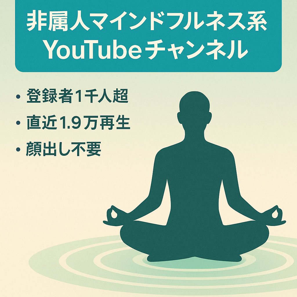 【登録者数1,000人以上】YouTubeチャンネル・属人化なし・マインドフルネス系
