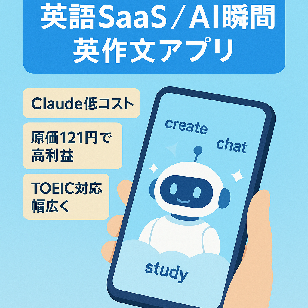 AI瞬間英作文アプリ｜TOEIC・中高英語｜完成度95％・Stripe課金実装済みの英語SaaS