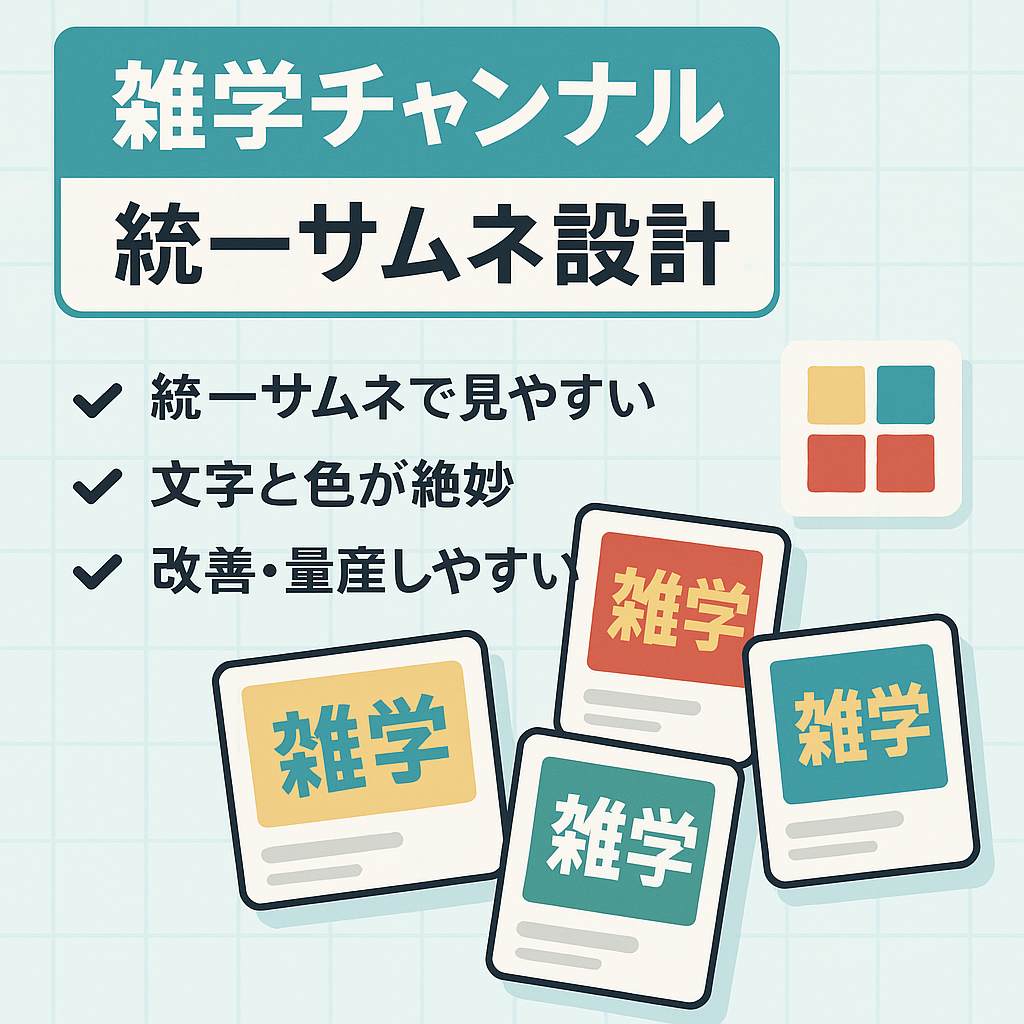 【雑学チャンネル】視認性と統一感を重視した サムネ・構成設計が整った運用済みチャンネル