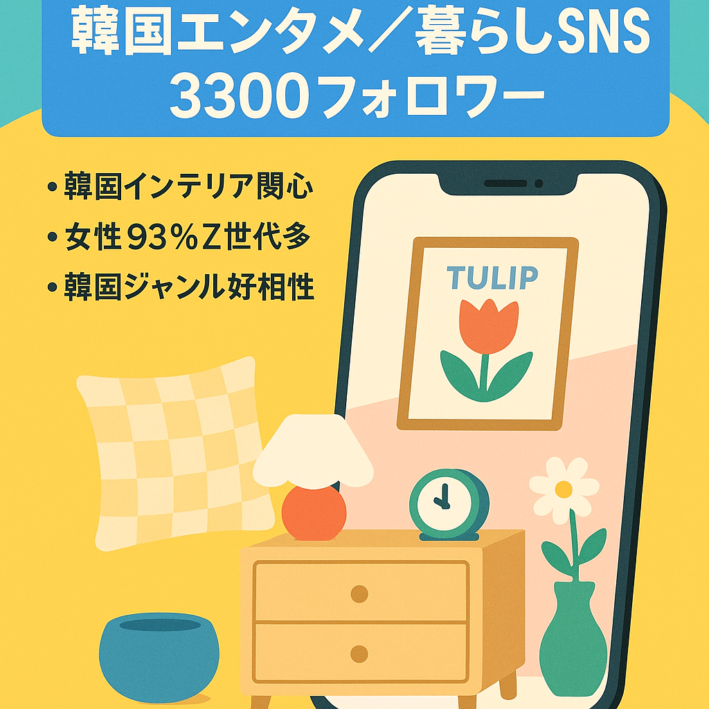【3300フォロワー】Z世代をターゲットにした暮らし・韓国エンタメメディア