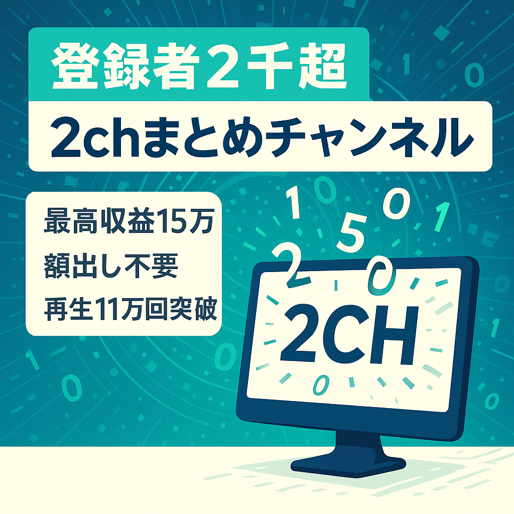【登録者数2000人超え/最高収益15万】2chまとめチャンネル