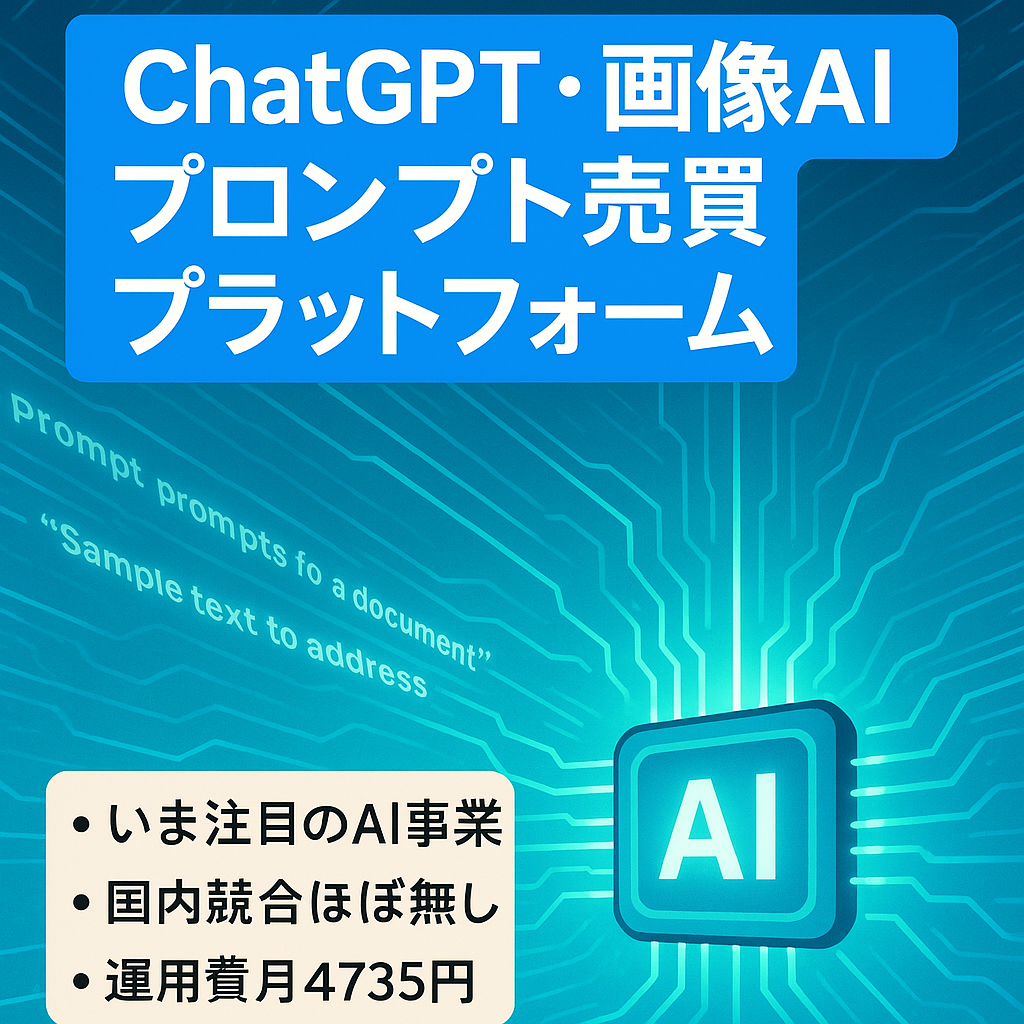 【話題のAI領域】ChatGPT・AI画像のプロンプト売買プラットフォーム