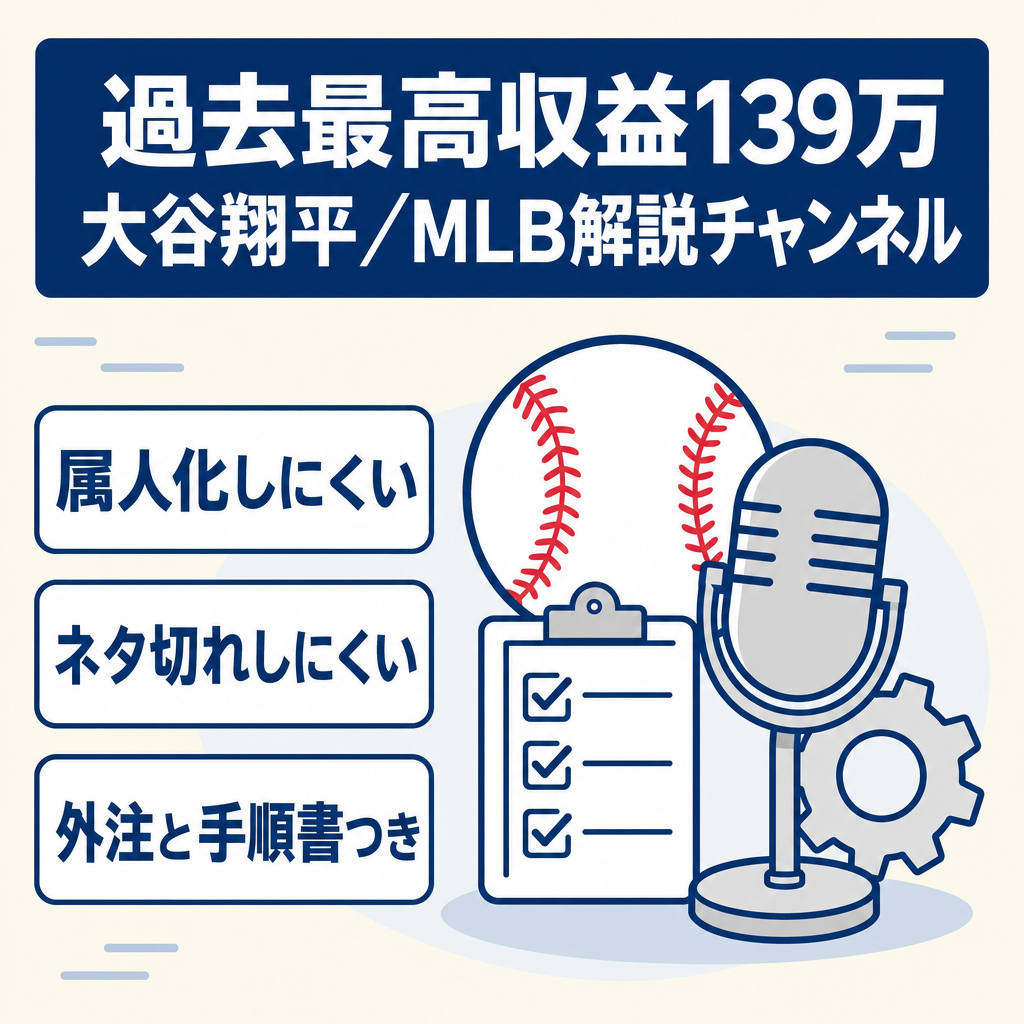 【過去最高収益139万のCH】大谷翔平・MLB解説チャンネル｜運営体制引継ぎ可