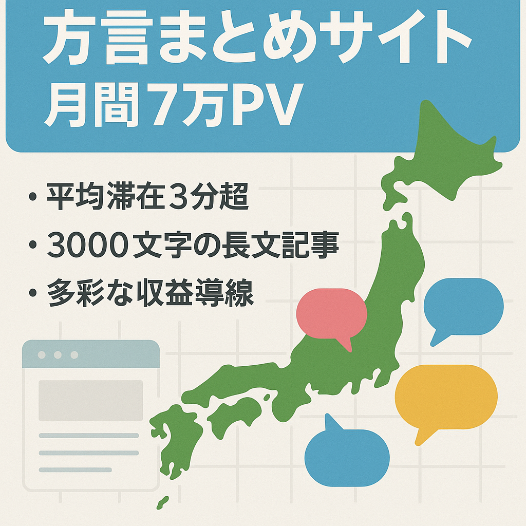【月間７万PV：平均ページ滞在時間3分46秒】方言に関するまとめサイト！