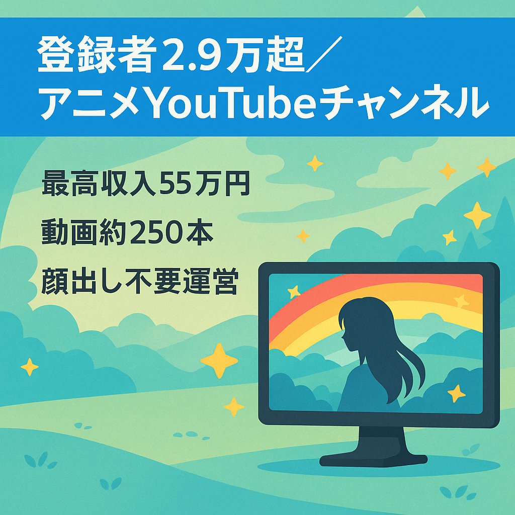 【Youtube登録者数2.9万人超】顔出し無しアニメ系チャンネル
