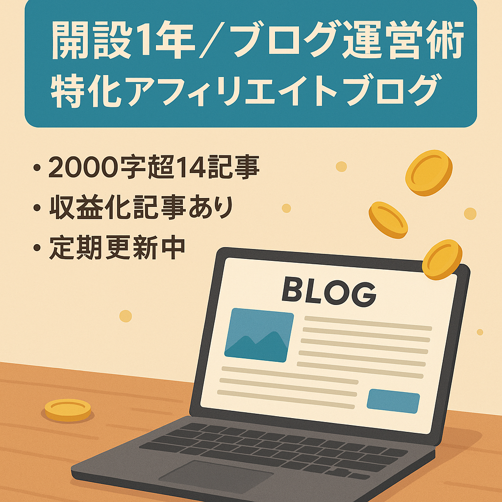 開設1年　WordPressインストール済み　ブログ運営法特化アフィリエイトブログ