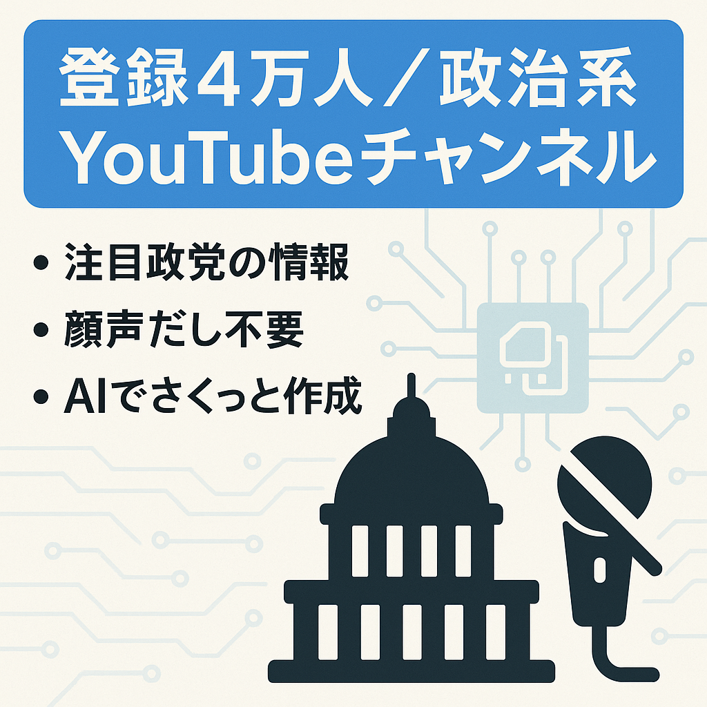 【登録者4万人超】声・顔出し不要の政治系YouTubeチャンネル【非属人】