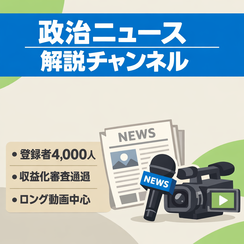 【登録者4,000人】収益化済のロング動画政治ニュース解説チャンネル