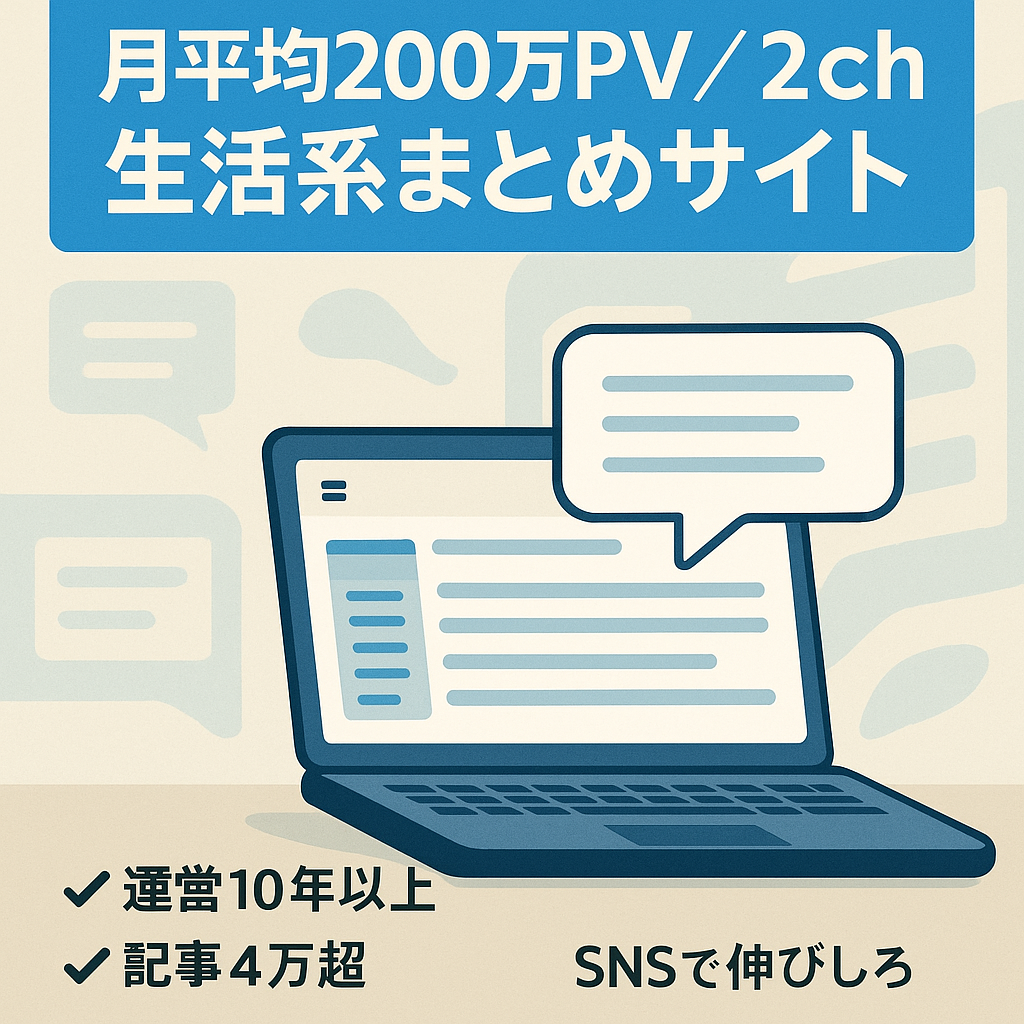 【月平均200万PV超】2ch・5ch生活系ジャンルまとめサイト