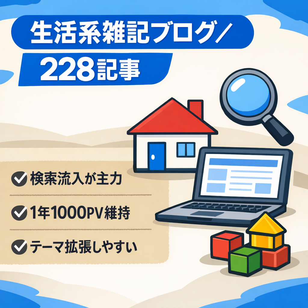【200記事以上掲載】生活系雑記ブログ・月1000PV以上を1年維持
