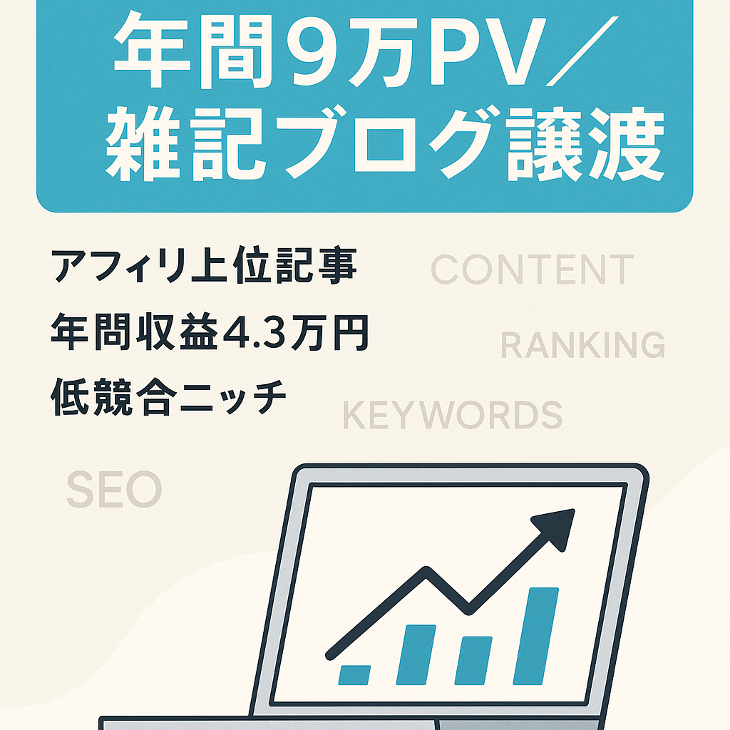 【年間PV数 90,000以上】雑記ブログ、【年間収益】43,523円※概要に詳細記載