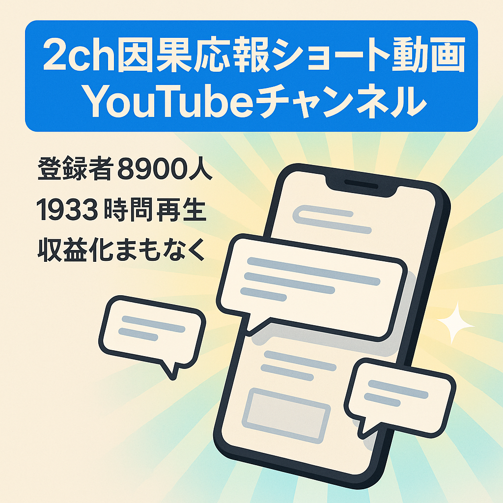【登録者8900人！ショート動画実績】2ch因果応報スレ特化YouTubeチャンネル