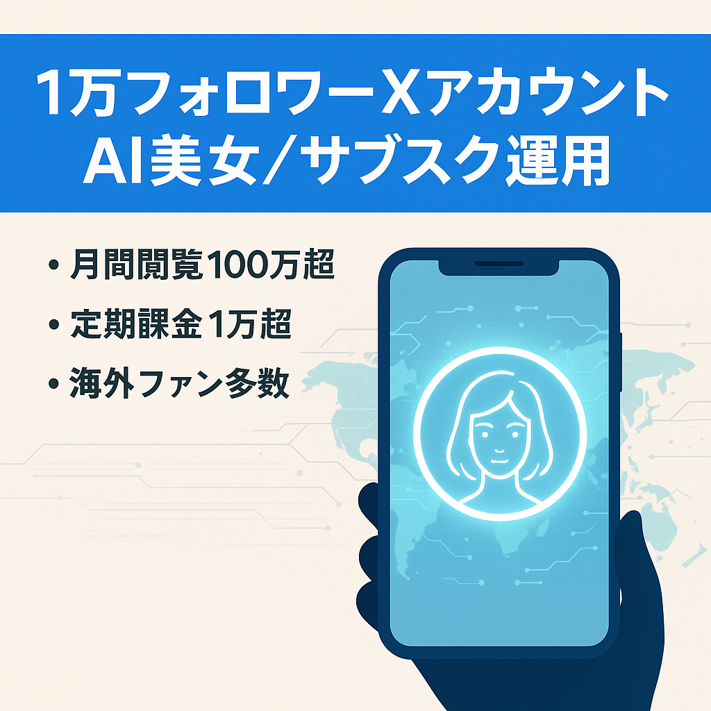 【フォロワー1万人】X(旧Twitter)でAI美女運用｜毎月のサブスク収入｜現在も収益発生中