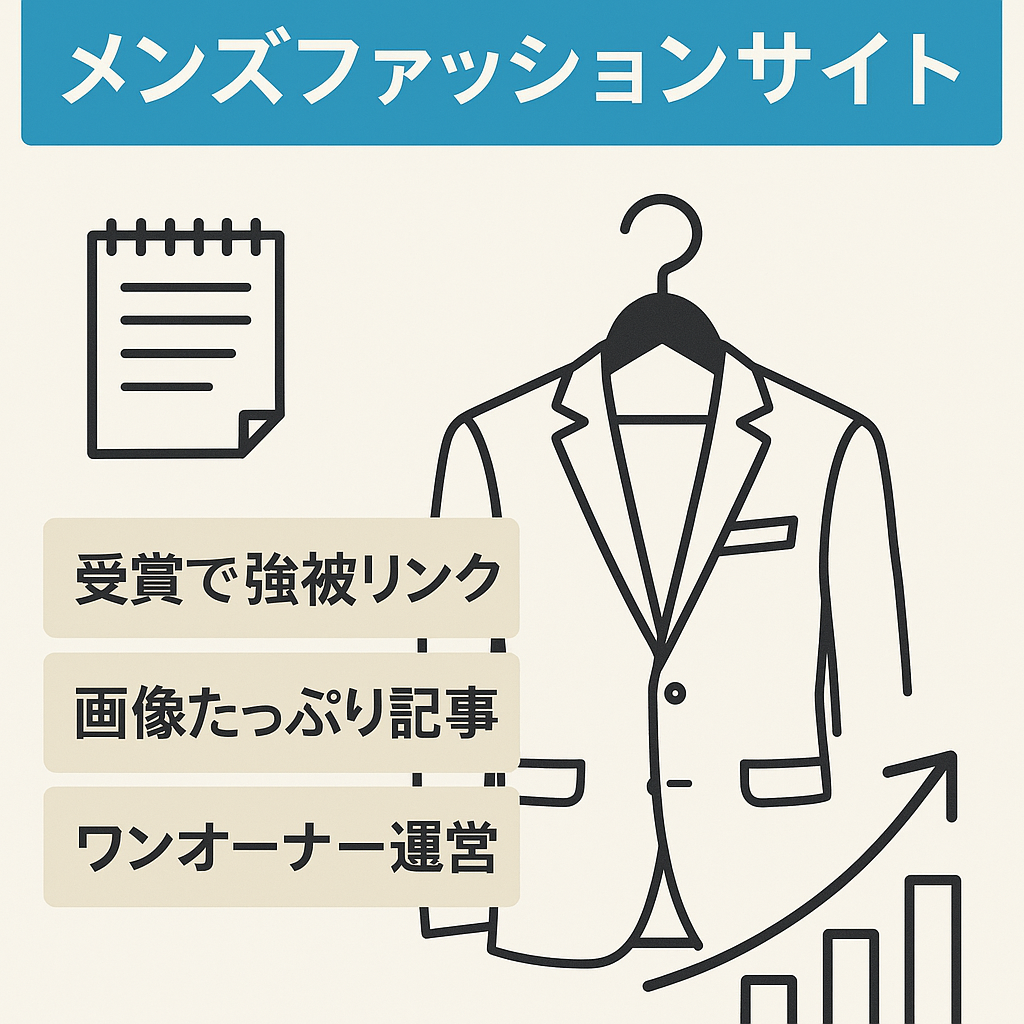 【ドメインランク48】クリーンな運営のメンズファッションサイト