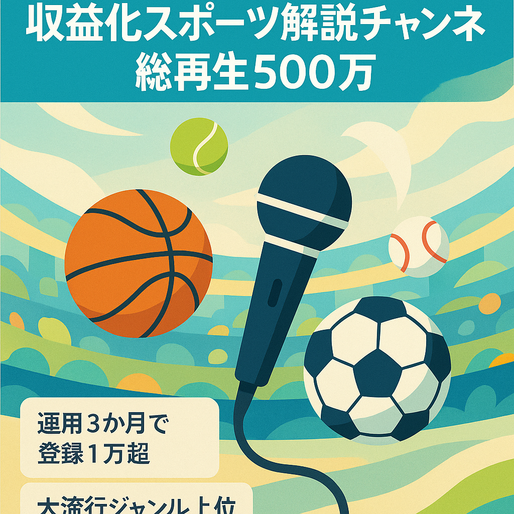 【使用法は無限大】【総再生回数500万超/登録者1万人超/収益化済】大流行中のスポーツ解説系チャンネル