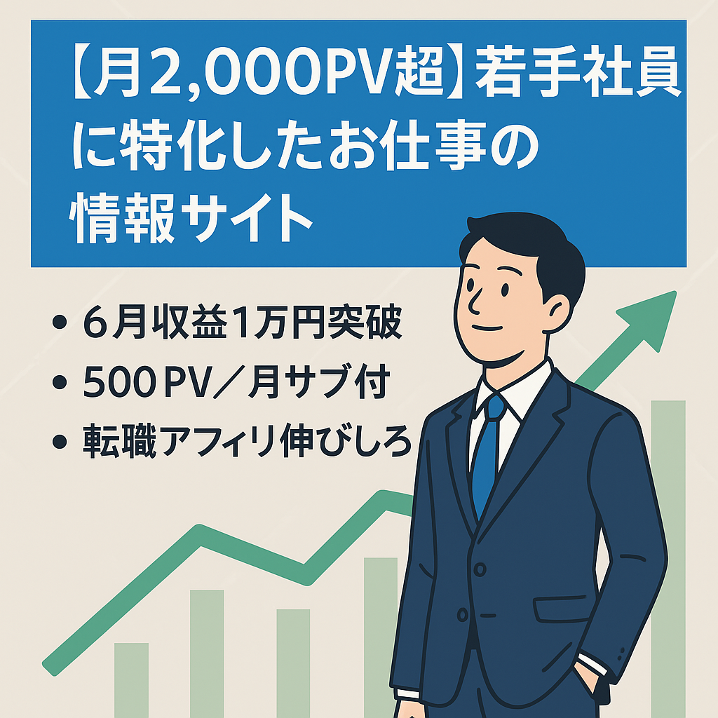 【月2,000PV超】若手社員に特化したお仕事の情報サイト