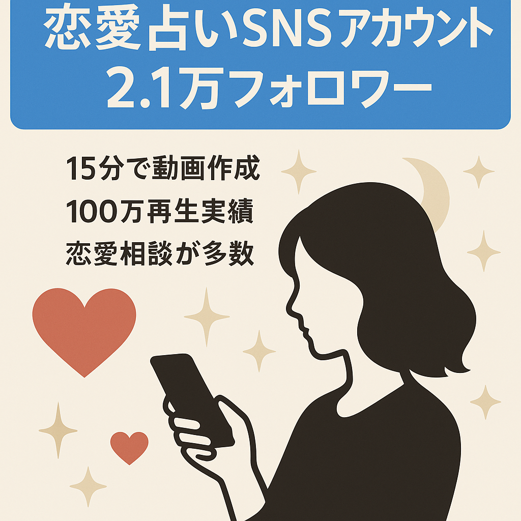【総フォロワー2.1万人超】恋愛・占い Instagram/Tiktokアカウント【恋愛相談多数】