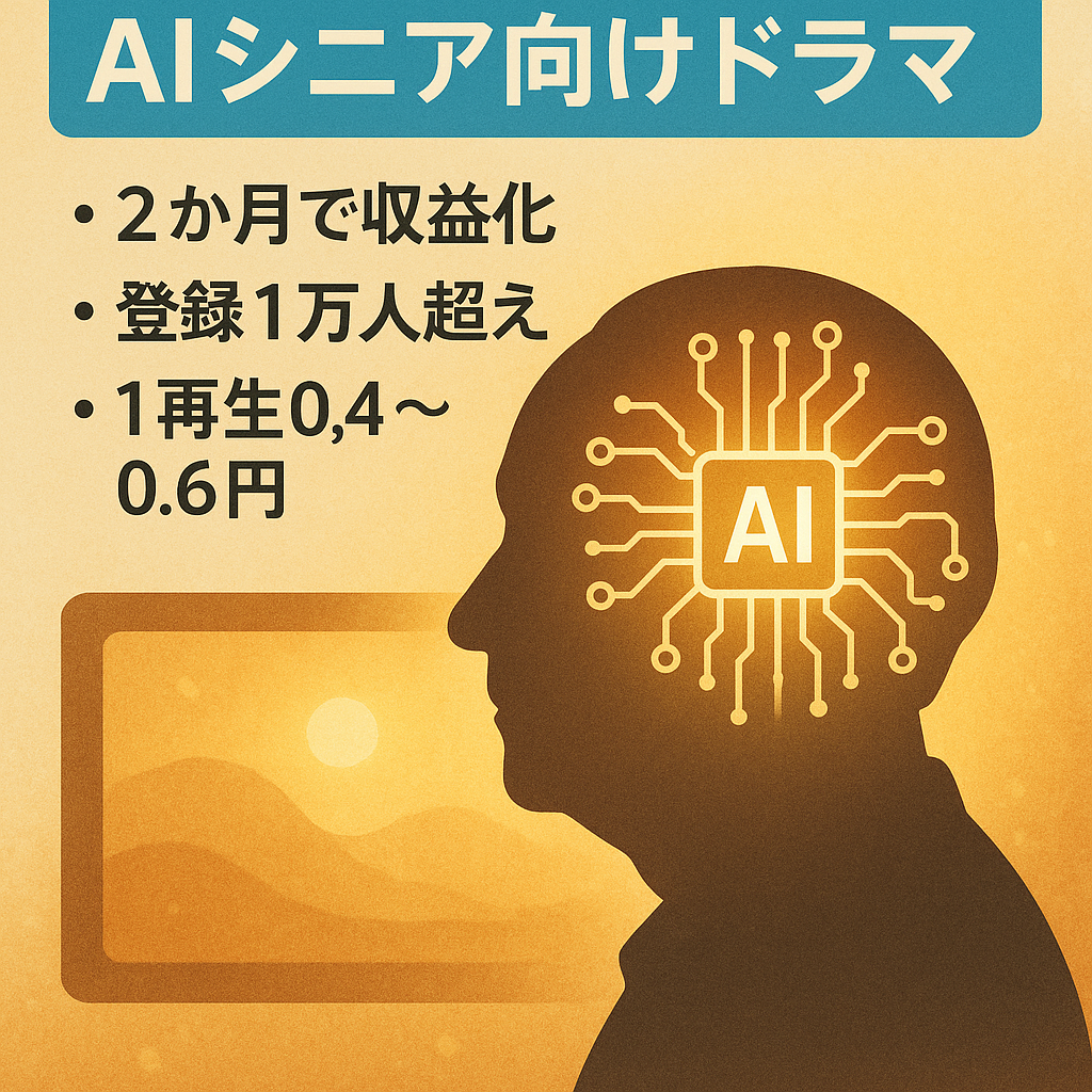 【登録者1万人越え】AIシニア向けドラマのYouTubeチャンネル【1再生当たり0.4～0.6円】【2ヶ月で収益化成功】【11月投稿14本で25万円の収益】