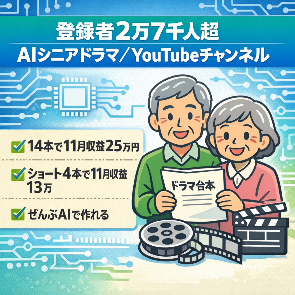 【登録者2万7千人越え】AIシニア向けドラマのYouTubeチャンネル