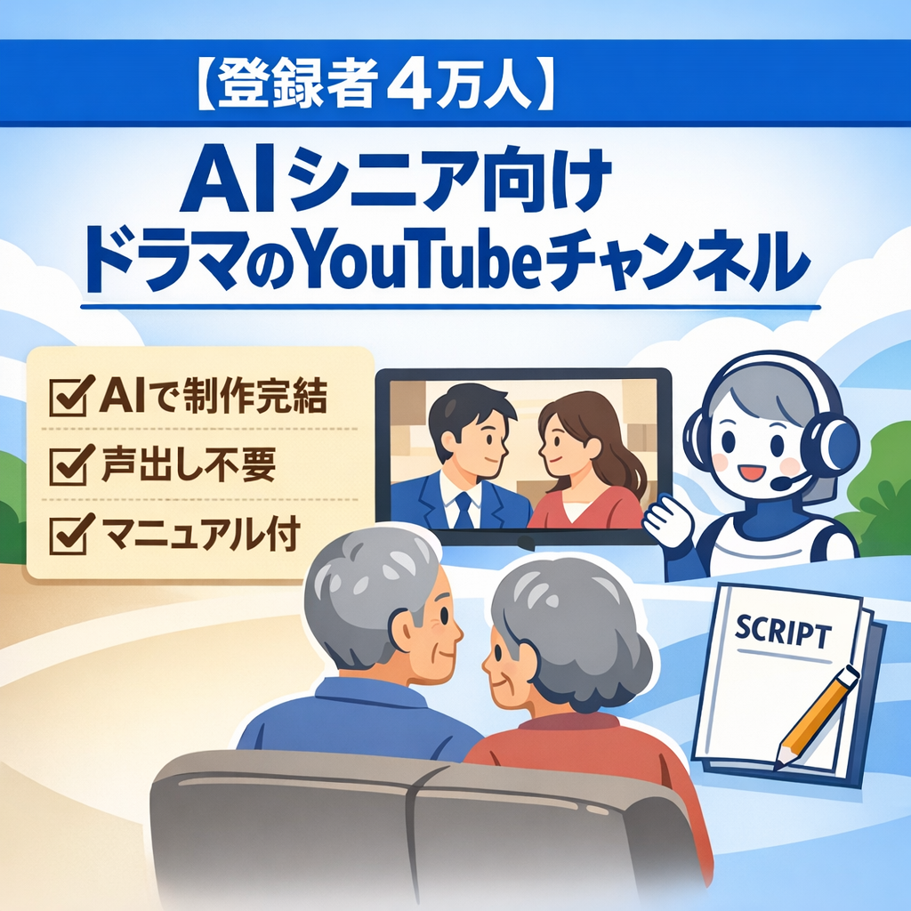 【登録者4万人】AIシニア向けドラマのYouTubeチャンネル