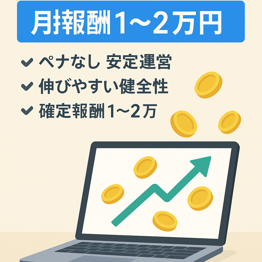 【副業特化】PV数右肩上がりの特化サイト！月間PV4000で月1～2万円の高収益