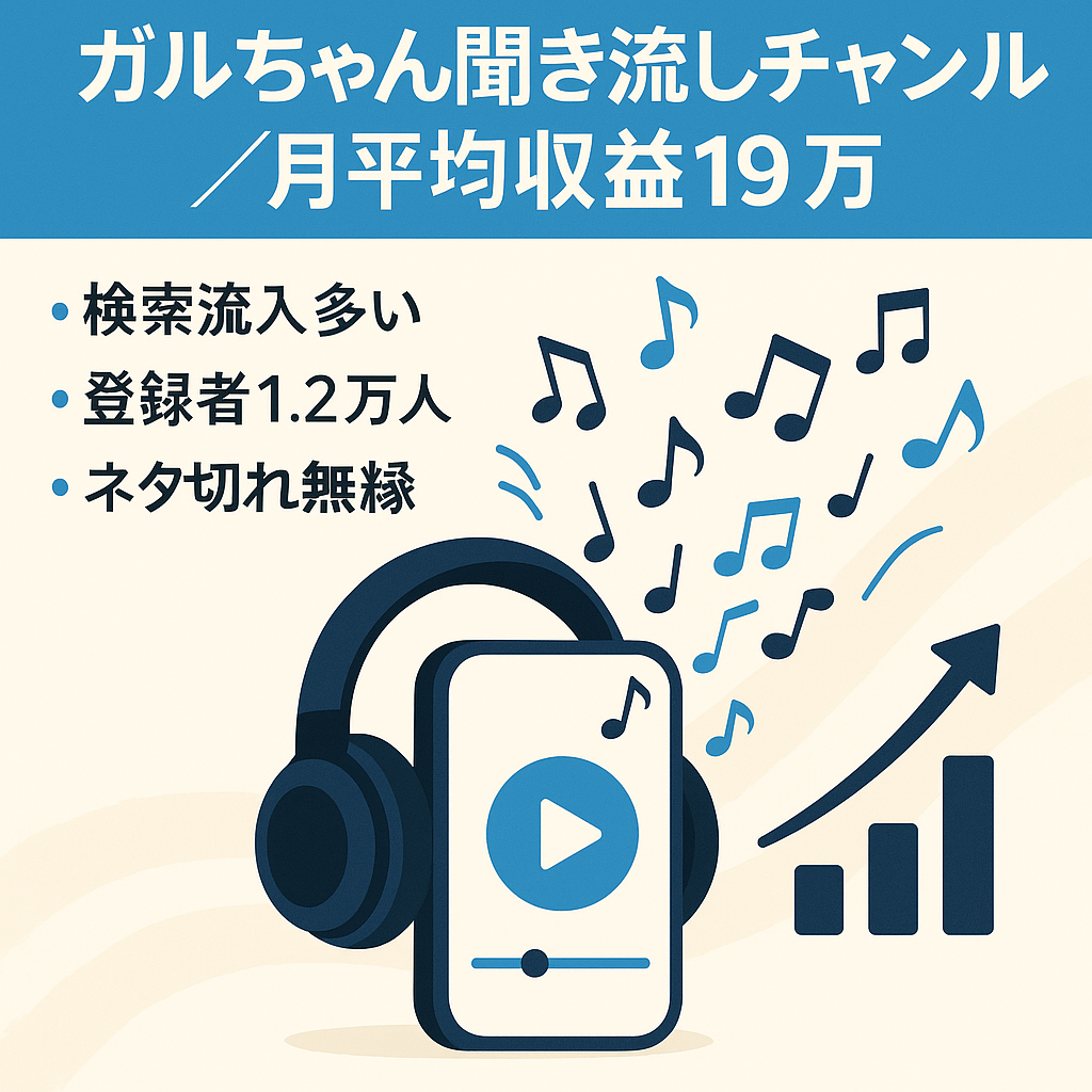 【月平均収益19万】ガルちゃん聞き流しチャンネル│過去動画の流入多◎【登録者数1.2万】