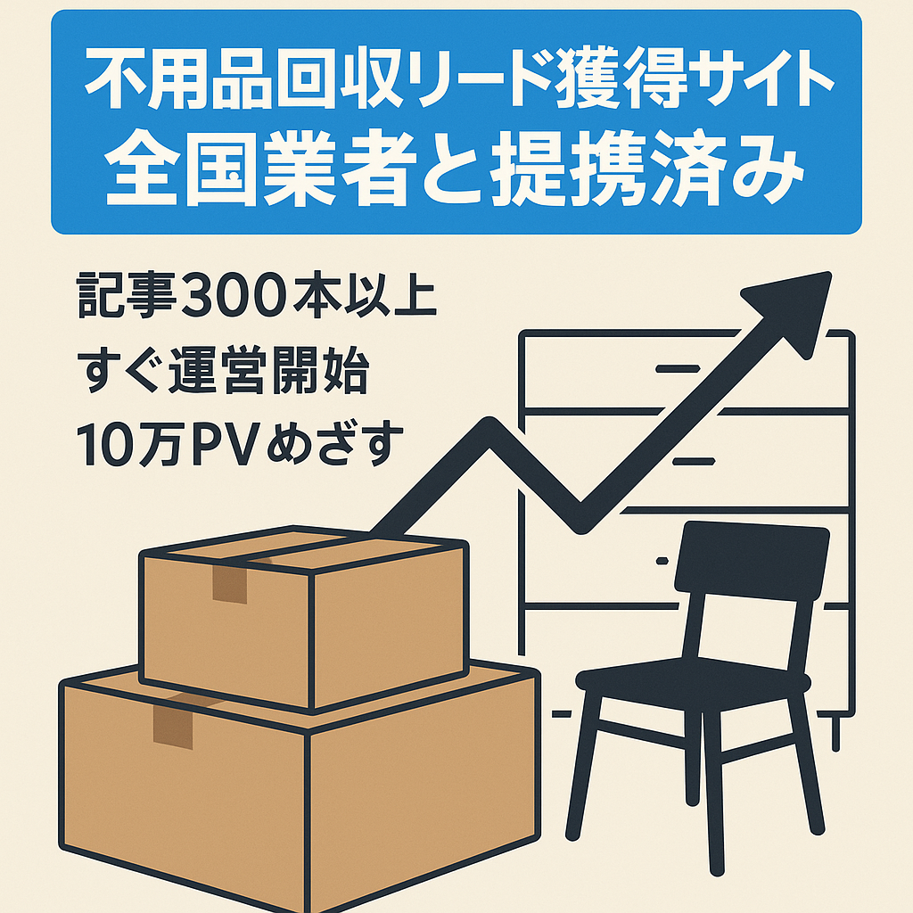 不用品回収を希望のエンドユーザーを集客☆全国での取引先確保済み