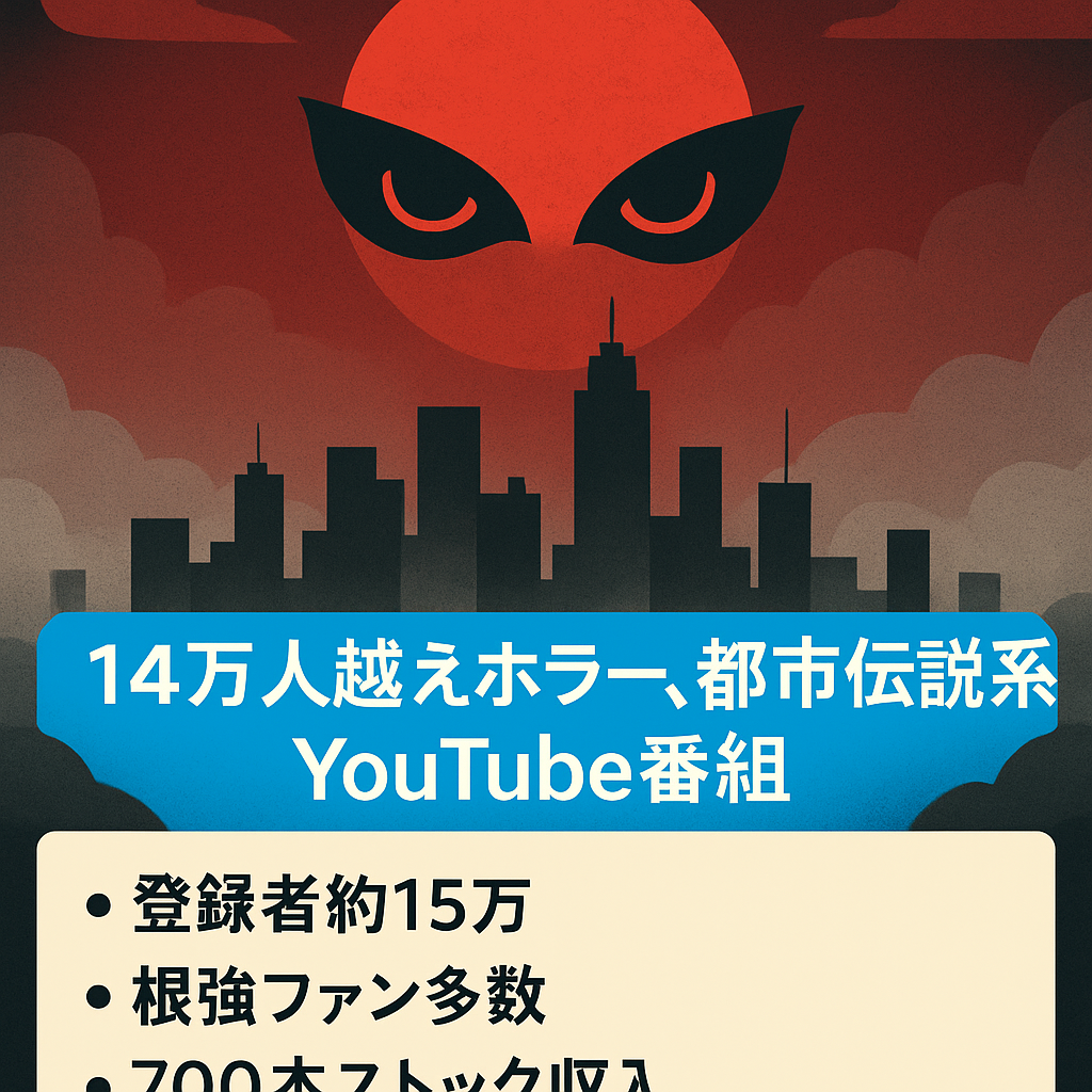 14万人越えホラー、都市伝説系に特化したYouTube番組