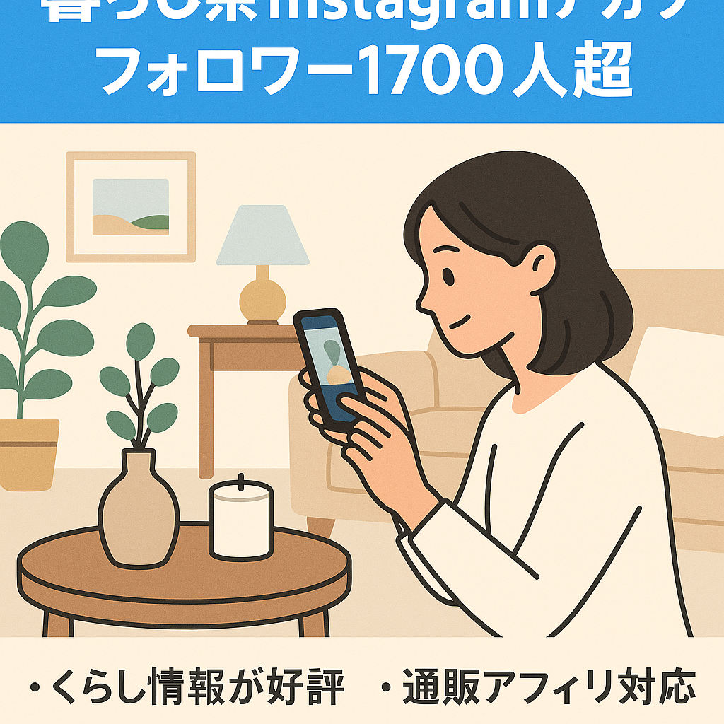【暮らし系Instagramフォロワー1,700人超え】アフィリエイト可能・人気ジャンル